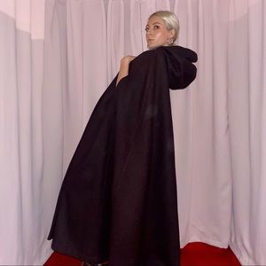 Insane Vintage Dark Wool Heavy Duty Long Cape